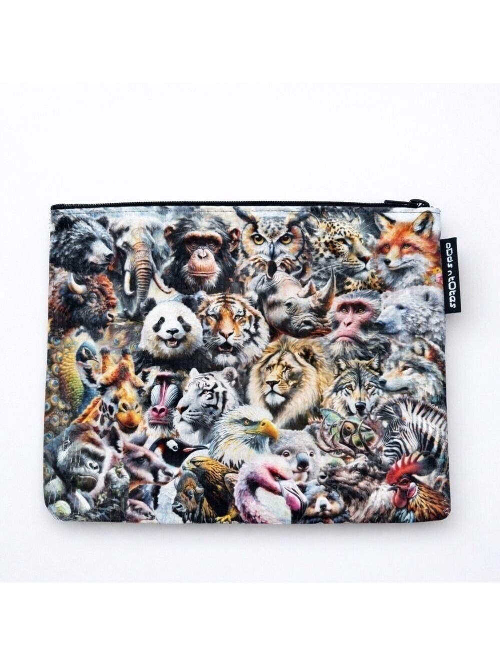 Odds n Totes Wildlife Animal Print Zip Pouch NWOT